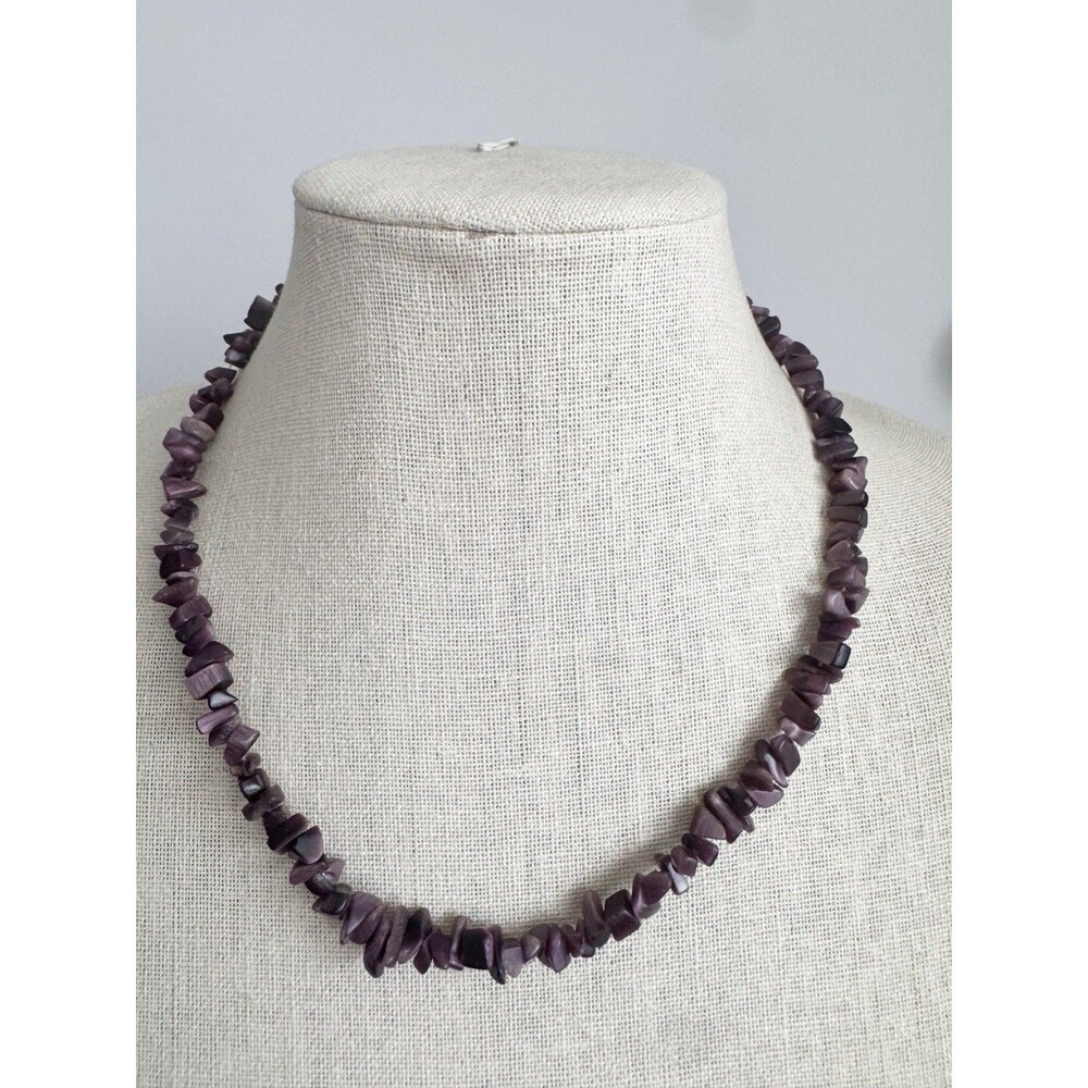 Vintage Dyed Purple She’ll Chip Necklace Boho Surfer Bohemian